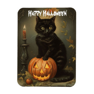 Vintage Halloween Kitten Flexible Magnet