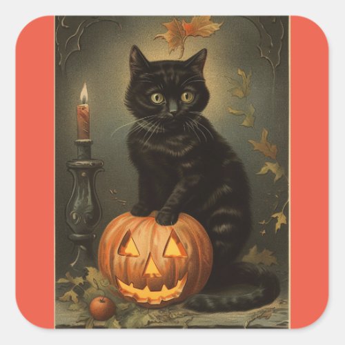 Vintage Halloween Kitten Sticker
