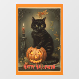 Vintage Halloween Kitten Window Cling