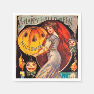 vintage Halloween lady party Napkins