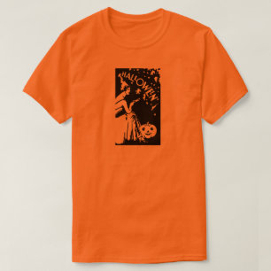 Vintage Halloween Lady with Mask Jack-O’-Lantern T-Shirt