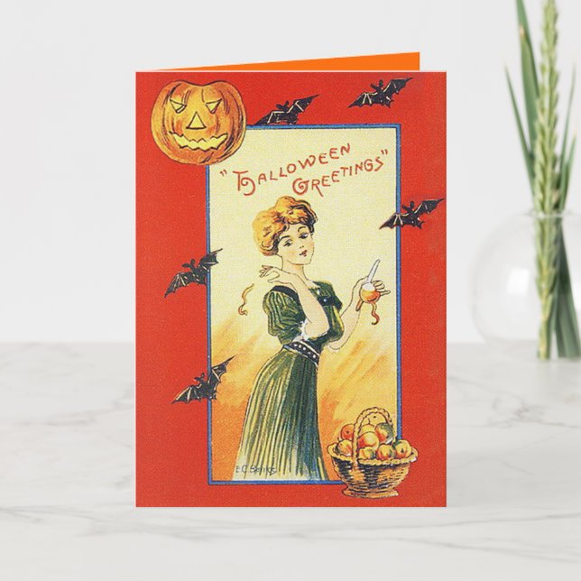 Vintage Halloween Lore Greeting Card (Front)