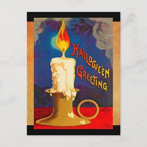 Vintage Halloween Magic Candle Postcard
