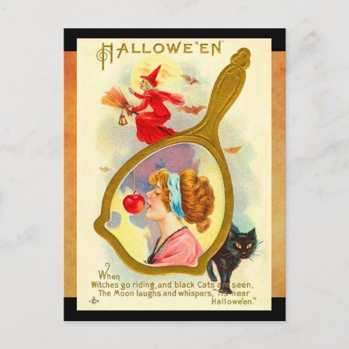 Vintage Halloween Magic Mirror Postcard