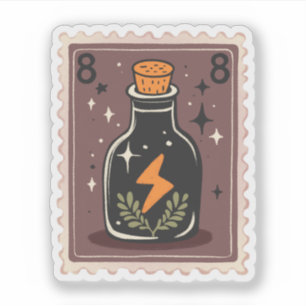 Vintage Halloween Magic Potion Bottle Stamp Sticker