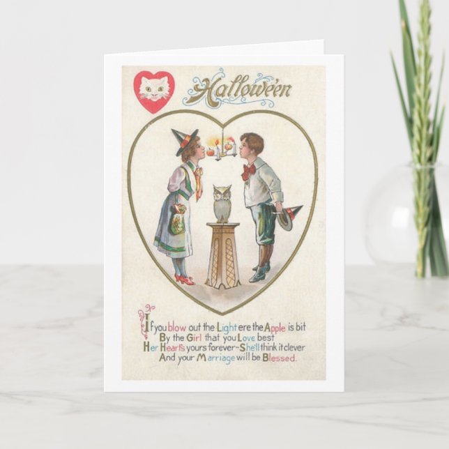 Vintage Halloween Marriage Blessing Greeting Card (Front)