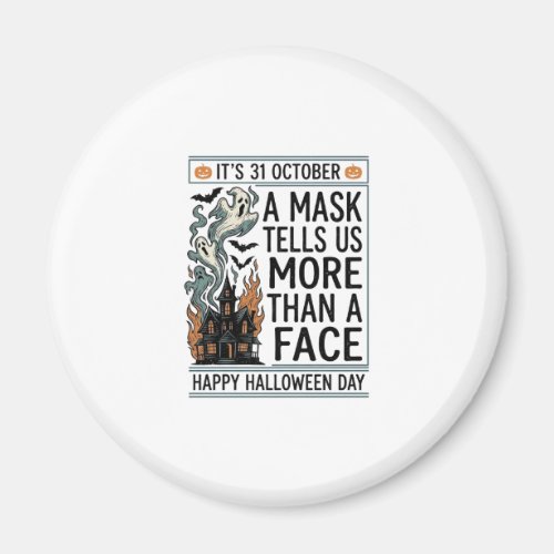 Vintage Halloween Mask Quote Vector Design_1 Magnet