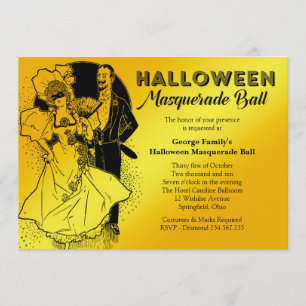 Vintage Halloween Masquerade Ball Party Invitation