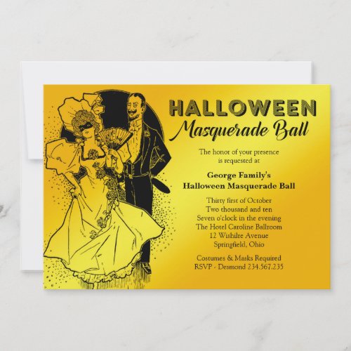 Vintage Halloween Masquerade Ball Party Invitation