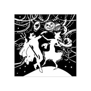Vintage Halloween Masquerade Dance Rubber Stamp