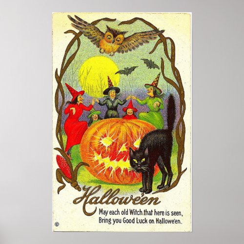 Vintage Halloween matte poster