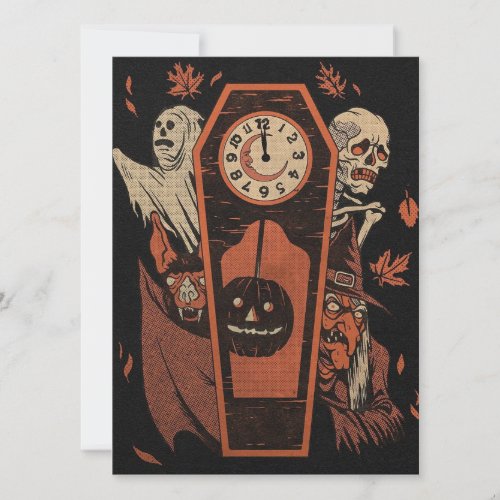 Vintage Halloween Monsters Midnight Party