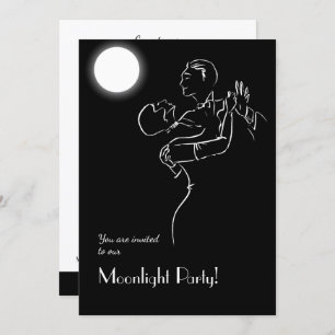 Vintage Halloween Moonlight Party Invitation
