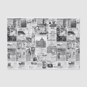Vintage Halloween Newspaper Ads Tissue Paper