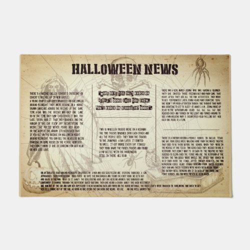 Vintage Halloween Newspaper Doormat