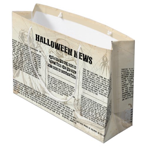 Vintage Halloween Newspaper Large Gift Bag