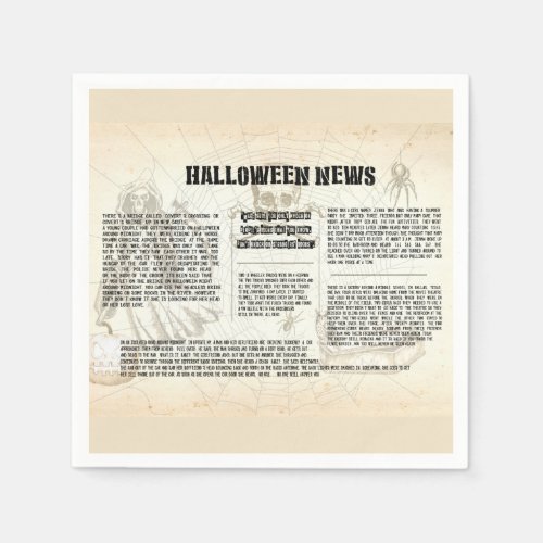 Vintage Halloween Newspaper Napkins