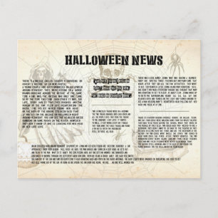 Vintage Halloween Newspaper Postcard
