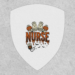 Vintage Halloween Nurse Ghost Pumpkin Design_1 Patch