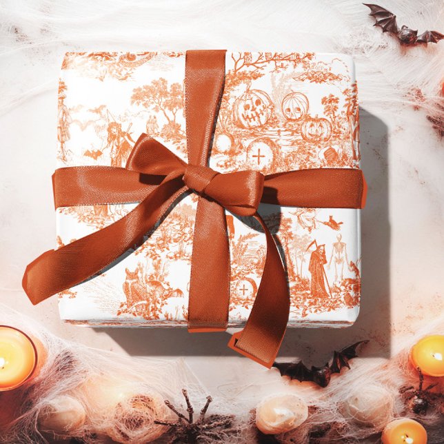 Vintage Halloween Orange Christmas Wrapping Paper  (Creator Uploaded)