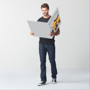 Vintage Halloween Orange Moon Flying Bats Card