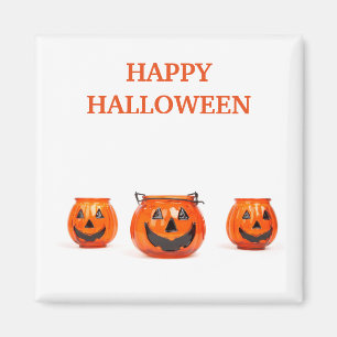 Vintage Halloween Orange Pumpkin Magnet