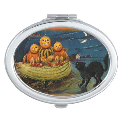 Vintage Halloween Party Black Cat Mirror For Makeup