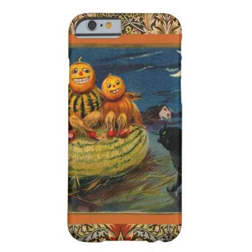 Vintage Halloween Party Black Cat Scary Pumpkins Barely There iPhone 6 Case