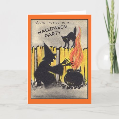 Vintage Halloween Party Card