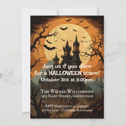 Vintage Halloween Party Chromolithography Invitation