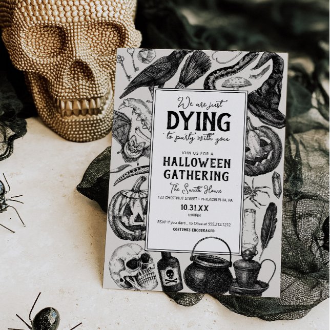 Vintage Halloween Party Costume Party Invitation (Vintage Halloween Invite)