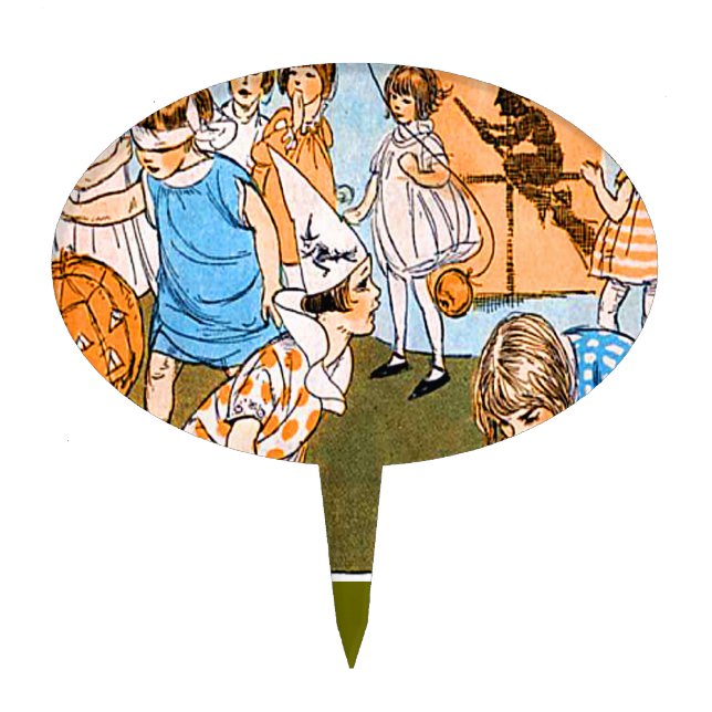 Vintage Halloween Party for Kids Cake Topper (Front)