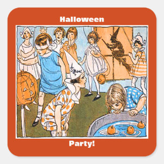 Vintage Halloween Party for Kids Square Sticker