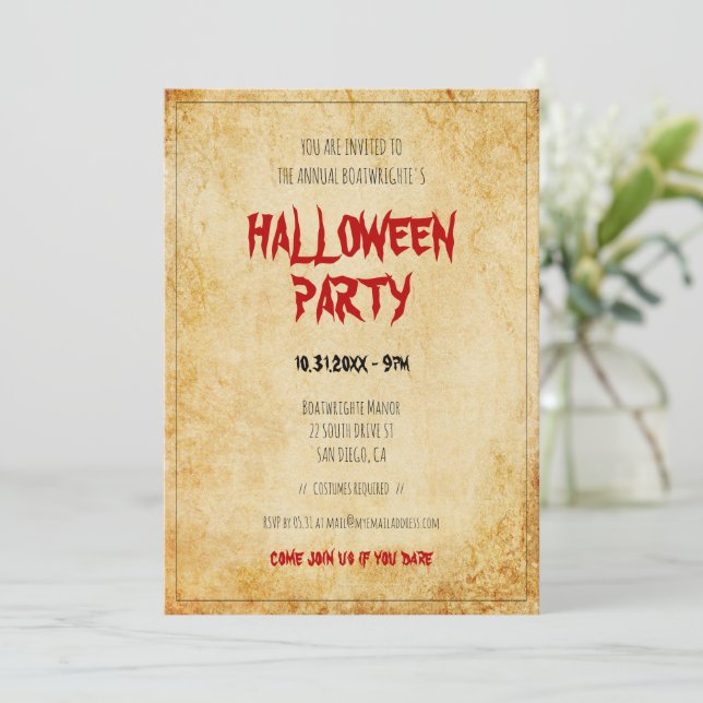 Vintage Halloween Party Invitation (Standing Front)