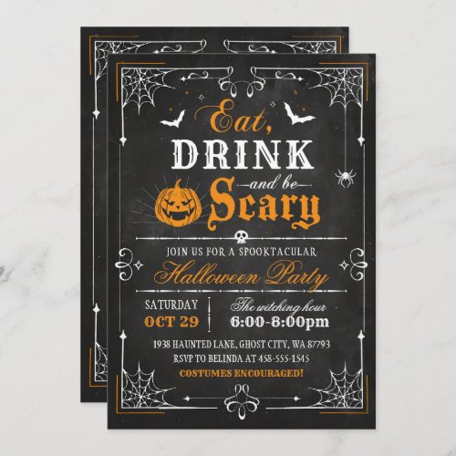 Vintage Halloween Party Invitation