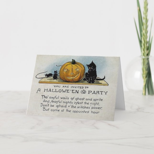 Vintage Halloween Party Invitation (Front)