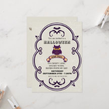 Vintage Halloween Party Invitation Card