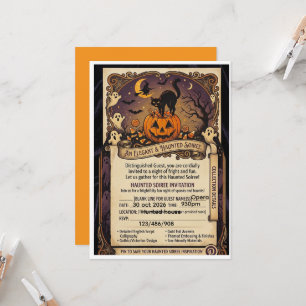 Vintage Halloween Party Invitation Card Spooky S