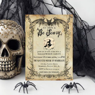 Vintage Halloween Party Invitation   Gothic Haunte