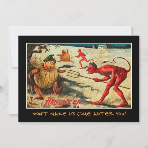 Vintage Halloween Party Invite With Bloody Text