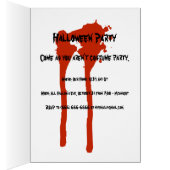 Vintage Halloween Party Invite With Bloody Text (Inside (Right))