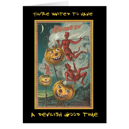 Vintage Halloween Party Invite With Bloody Text (Front)