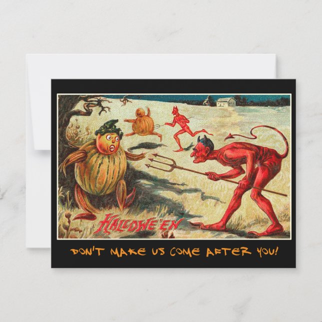 Vintage Halloween Party Invite With Bloody Text (Front)