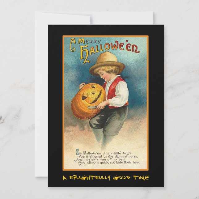Vintage Halloween Party Invite With Bloody Text (Front)