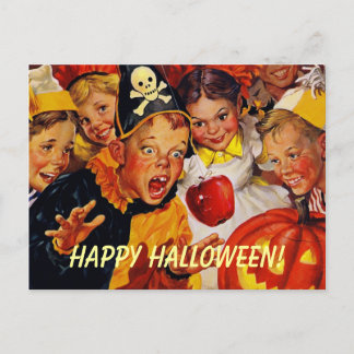 Vintage Halloween Party Postcard