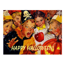 Vintage Halloween Party Postcard