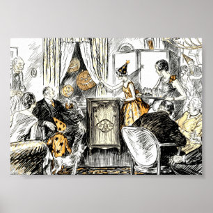 Vintage Halloween Party Poster