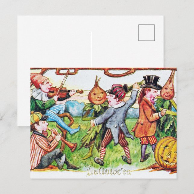 vintage Halloween party spooky Holiday Postcard (Front/Back)