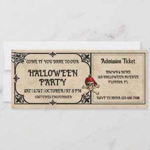 Vintage Halloween Party Ticket Invitation