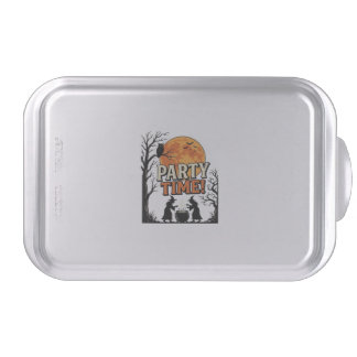 Vintage Halloween Party Time Witch Cauldron Shirt_ Cake Pan
